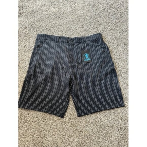 Scales Mens NAUTICAL SAIL 8.5" WALKSHORTS black Geometric Print Size 36 - Picture 1 of 9